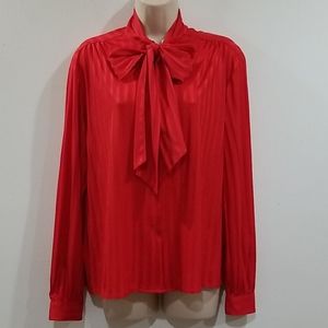 Charisma women's vintage red striped blouse